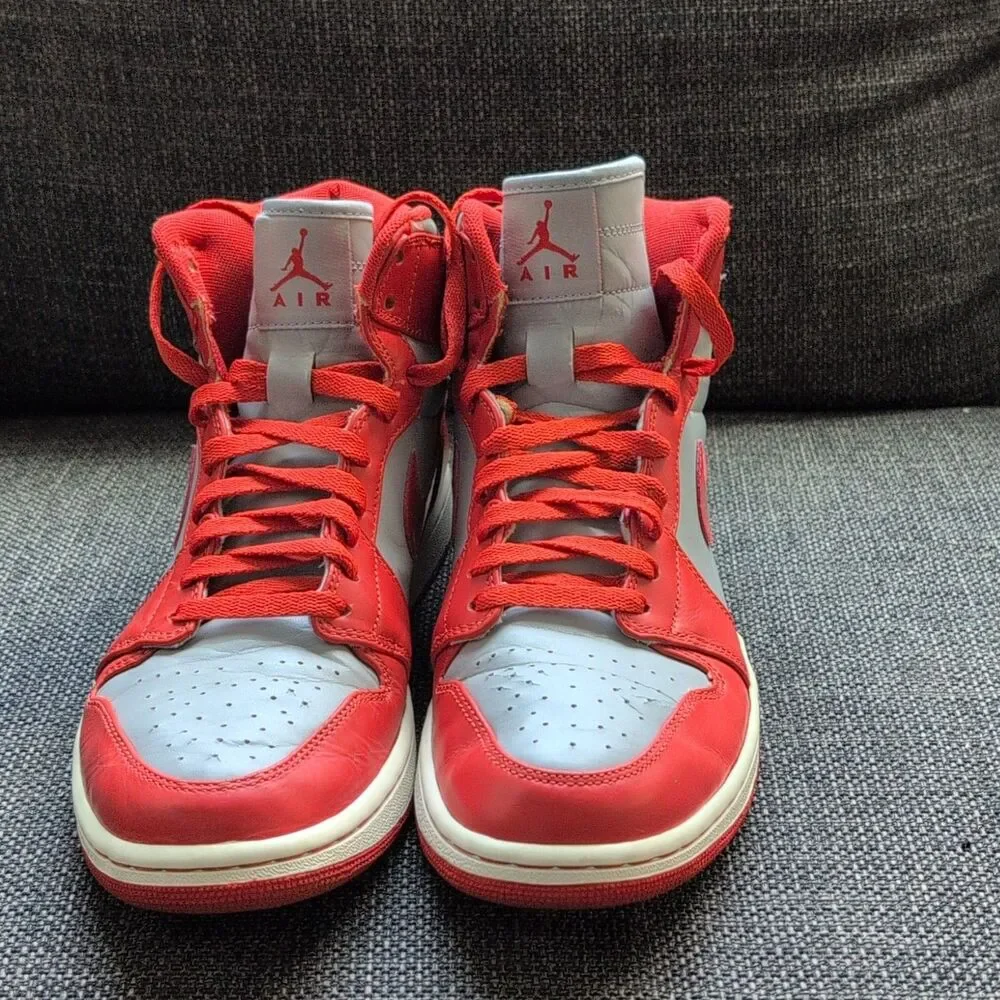 Jordan 1 OG Nevada Orange Grey Solid High Top Athletic Shoe Men 10 2010